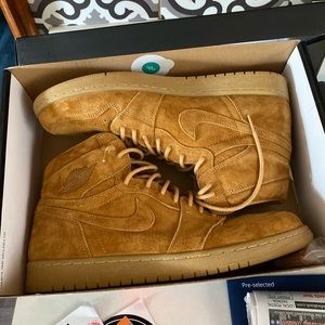 Jordan 1 Mid Wheat Size 14 Mens VNDS OG All With Extra Laces